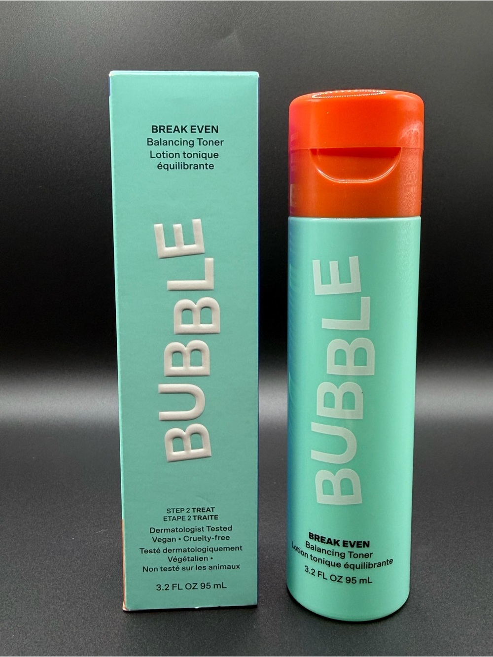 Bubble Break Even Balancing Toner — Turquoise with Orange Cap